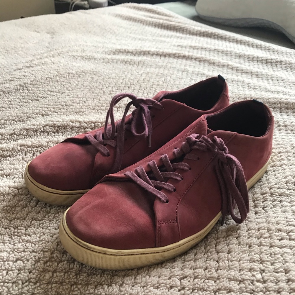 Burgundy Leather Tennis Shoes